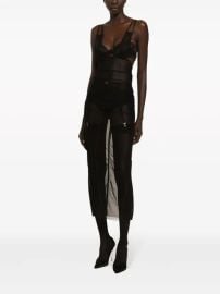 Dolce & Gabbana bustier-style Sheer Midi Dress | Black | FARFETCH at Farfetch